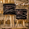 Rustic Black Woven Planter Set – 2pcs with Wooden Legs