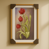 Classic Wooden Tulip Frame – Red Floral Art