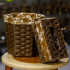 Woven Rattan Tissue Box & Storage Basket – Floral Lining
