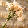 Soft Peach Artificial Rose Bouquet – 9 Stems