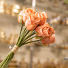 Warm Orange Artificial Rose Bouquet – 9 Stems