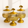 Gilded Pedestal Storage Jars – Set of 3