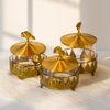 Bronze Elegance Glass Jar Set – Set of 3