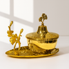 Lux Ginkgo Leaf Golden Bowl with Tray