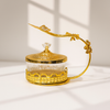 Golden Butterfly Floral Glass Jar