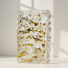 Textured Luxury Glass Vase – Silver with Gold Veins
