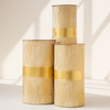 Modern Luxe Gold Planter Set – Embossed Tree Grain Finish (Set of 3)