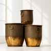 Antique Hammered Metal Planter Set – Bronze Finish (Set of 3)