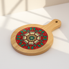 Red Mandala Wooden Serving Board