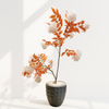 Artificial Autumn Blossom Arrangement in Black Pot