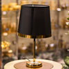 Modern Gold Table Lamp with Black Shade