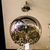Chrome Globe Chandelier with Crystal Droplets