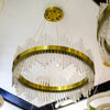 Medium Gold Ring Chandelier with Glass Rods