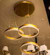 Modern Triple Ring LED Chandelier – Gold Finish