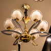 Modern Gold & Glass Globe Chandelier – 8 Lights