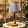 Modern Elegance Table Lamp – Grey Shade with Gold Accent
