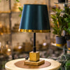 Modern Luxe Table Lamp – Teal Shade with Gold Accent
