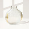 Modern Ribbed Glass Vase with Gold Accents