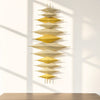 Geometric Elegance Vertical Wall Sculpture – Gold & Silver Modern Art