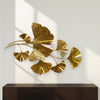 Golden Ginkgo Leaf Metal Wall Art