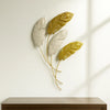 Golden Feather Wall Art – Metal Decorative Panel