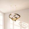 Elegant Spiral Ring Chandelier – Brushed Gold