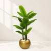 Tropical Banana Leaf Artificial Plant in Gold Pot