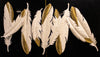 Elegant Feather Wall Art – White & Gold Metal Sculpture