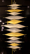 Geometric Elegance Vertical Wall Sculpture – Gold & Silver Modern Art