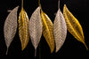 Golden Leaves Wall Decor – Textured Metal Art Panel