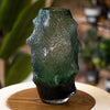 Elegant Textured Green Glass Vase – Sculptural Organic Design