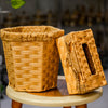 Golden Woven Basket & Tissue Box Set – Rustic Cotton Lining