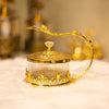 crystal Lid Gold Candy Dish with Butterfly Handle