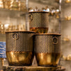 Antique Hammered Metal Planter Set – Bronze Finish (Set of 3)