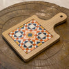 Warm Tones Geometric Square Serving Board