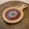 Red Mandala Wooden Serving Board