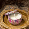 Boho Tin Candle – Rose Paisley Edition