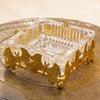 Crystal Ashtray with Gold Butterfly Leaves