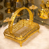 Luxurious Ornate Golden Basket Tray
