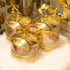 Elegant Golden Glass Canister Set (3 Pieces)