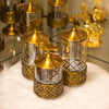 Elegant Gold Canister Set with Interlaced Base – 3 Pieces