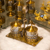 Antique Floral Gold Spice Holder Set