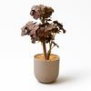 Artificial Hydrangea Tree in Gray Stone Pot