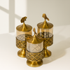 Antique Bronze Glass Canister Set (3 Pieces)