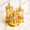 Golden Bloom Decorative Canister Set (3 Pieces)