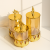 Luxurious Golden Glass Canister Set (3 Pieces)