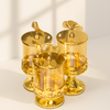 Luxurious Gold Canisters with Leaf Handle Base (Set of 3)