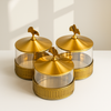 Antique Bronze Glass Canister Set (3 Pieces)