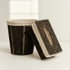 Modern Black Woven Basket Set – Minimalist Bin & Tissue Holder