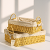 Rustic Lace Woven Basket Set – Handled Storage Bins